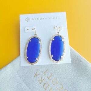 Kendra Scott Elle Gold Cobalt Cat's Eye Earrings